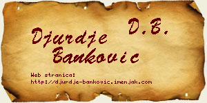 Đurđe Banković vizit kartica